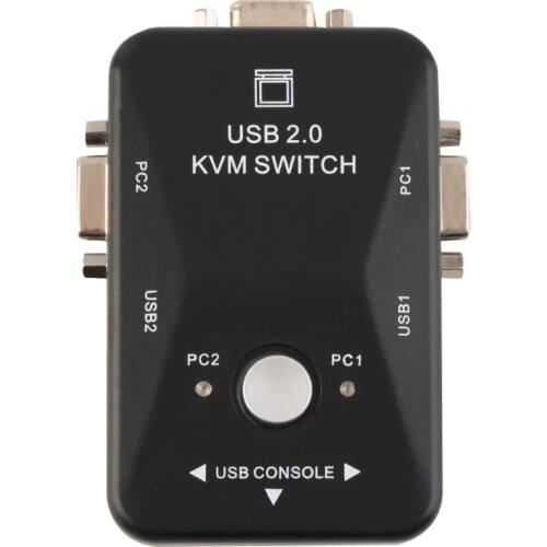 2 Port USB 2.0 KVM Switch Switcher 1920*1440 VGA SVGA Switch Splitter Box for Keyboard Mouse Monitor Adapter