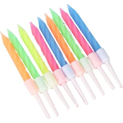 20pcs Birthday Candles Party Cake Candles Wedding Supplies Dessert Colorful Decoration Safe Flames