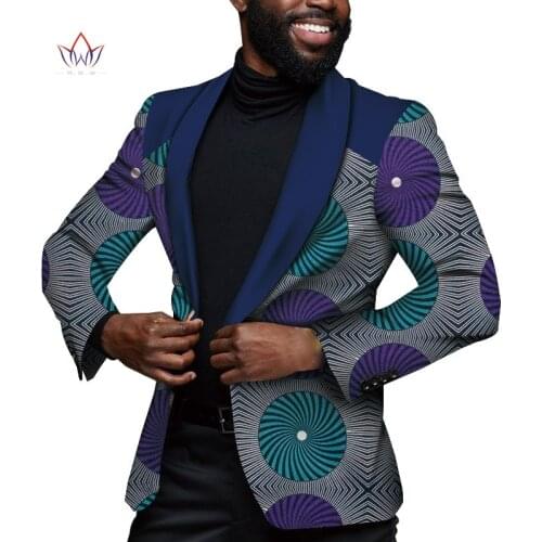 2020 African Jacket For Men African Long Sleeve Top Mens African Clothing Dashiki African Print Blazer Men Outfits WYN1262