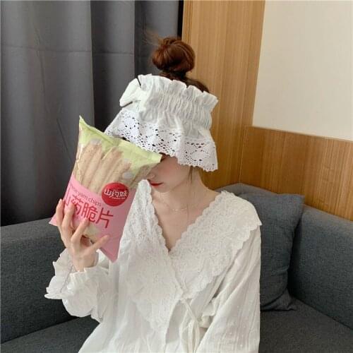 Fdfklak Sweet Womens Sleepwear Pajamas 3 PCS Set New Cotton Nightwear Home Clothes V-Neck Long Sleeve Trouser Suit Pijama Mujer