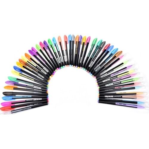 48 pcs Color Gel Pen Set Coloring Book Ink Pens Drawing Painting Craft Art Neon