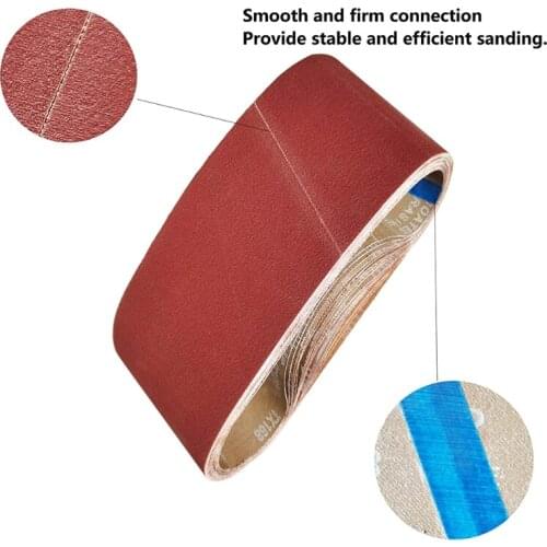 7Pcs 50X686Mm Sanding Sanding Belt Polishing Grinding Sander 120-1000 Grit Sanding Band For Wood Soft Metal Red-brown
