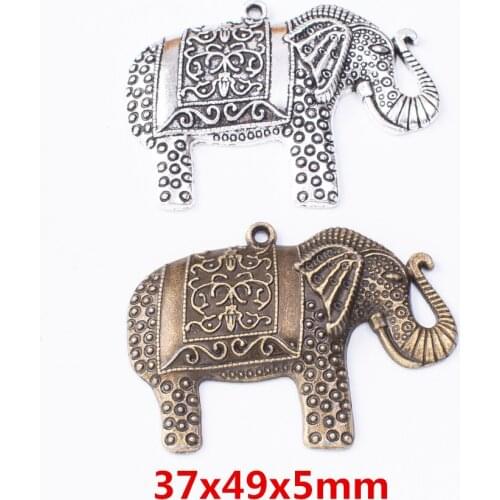 7 pieces of retro metal zinc alloy elephant pendant for DIY handmade jewelry necklace making 7489