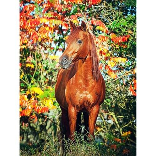 5D Full Drill Diamond Painting Animal Horse In Forest Cross Stitch Decoration Painting with Diamonds Wall Stickers