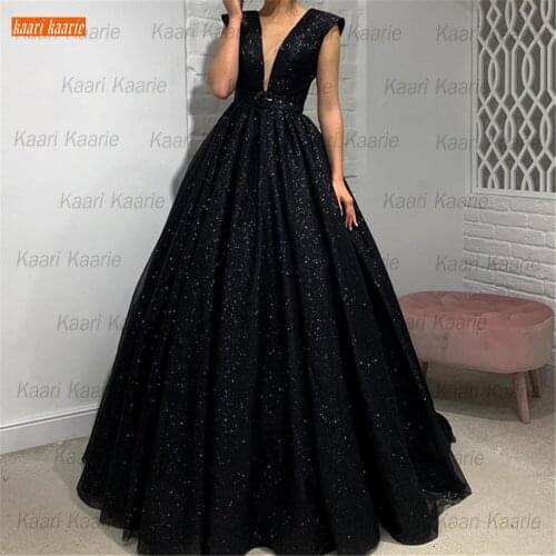 Glitter Black Prom Gowns 2021 A LINE Backless Vestido De Fiesta De Boda Sleeveless Women Party Dresses Customized robes de bal