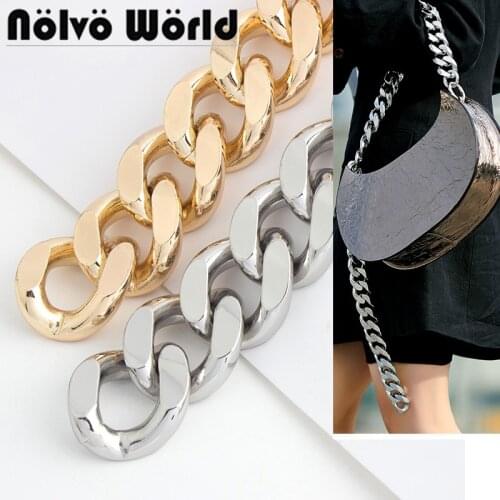 1-3 meters Aluminum 8 mm thick 30 mm width 2 colors Silver bag chain strap high quality bag chain purse chain