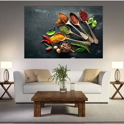 Hotel Restaurant Kitchen Decoration Painting Chinese Ingredients Wall Painting on the tip of the Tongue Computer Inkjet Canvas