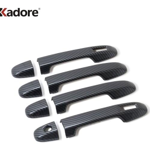 For Subaru Forester SK 2018 2019 2020 5th Ge Carbon Fiber Chrome Side Door Handle Cover Catch Trim Car Bezel Molding Sticker
