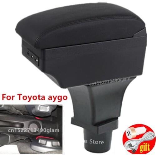 For Toyota aygo armrest box For Toyota aygo central Store content Storage box with cup holder products with USB Interfa