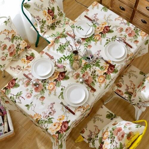 Home Table Decoration Table Cloths for Square Rectangular Table Cloths Fabric Linen Floral Pastoral Style 2021 Spring Hot