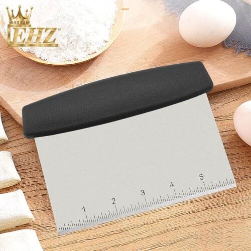 EHZ Stainless Steel Dough Scraper Chopper Bench Pastry Cutter With Scale Bread Pizza Pastry Cutter Practical Kitchen Baking Tool