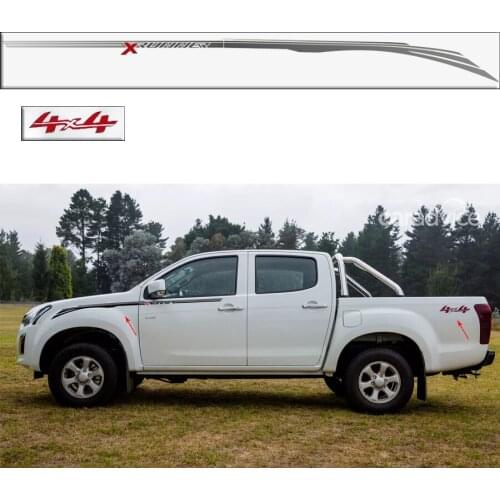 Car exterior 4 Pcs Gradient side stripe graphic Vinyl car sticker for isuzu dmax CABINE CREW 4X4