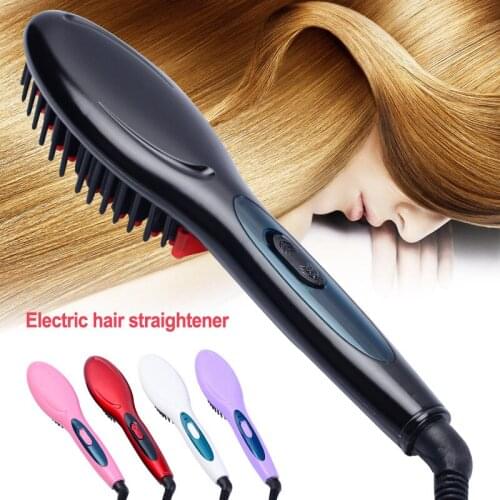 Electric hair straightener hair comb straight Fast Heating hair artifact electric splint ceramic hairdressing tools 1pc