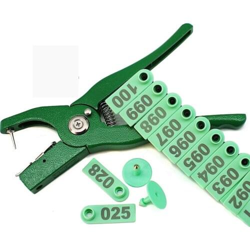 Farm Animals Number Animal Livestock Ear Tag Tagging Marker Cattle Pliers Sheep Goat Green Thorn Tagging Livestock Ear Tag