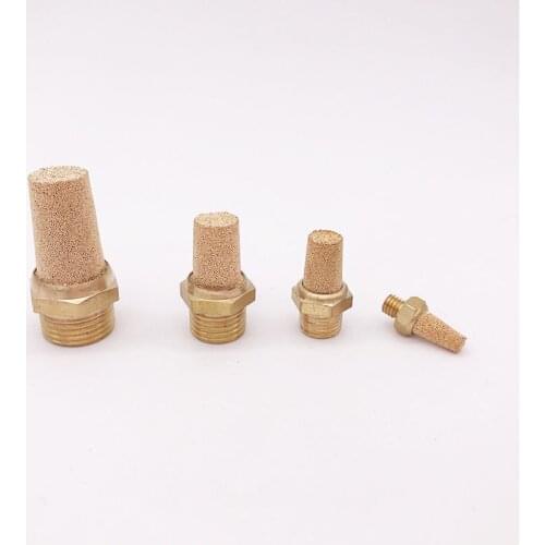 10pcs a lot exhaust generator muffler M5 1/8 1/4 inch BSP pneumatic air silencer brass fitting BSL-M5/01/02 connector