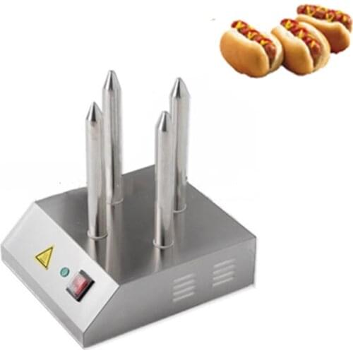 Hot dog warmer machine with 4 heating spike hot dog maker machine Sausage Steamer Machine Toaster Insulation & Display Machine
