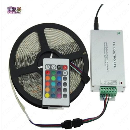 24 key IR remote controller LED controller RGB color lamp with module switch dimmer 12A DC12V-24V for 5050 RGB led strip Light