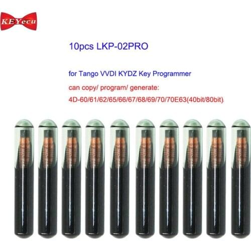 KEYECU 10pcs LKP-02PRO Glass Chip Support TANGO VVDI KYDZ Copy 4C/4D Chip, Reusable