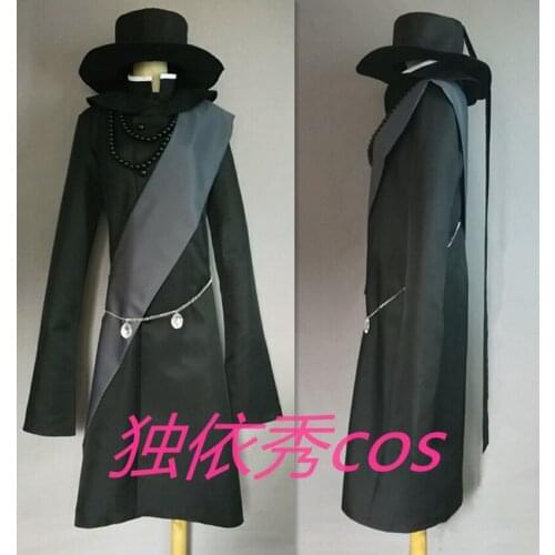 Black Butler Undertaker Cosplay Costume packing includedpacking included:Overcoat + Jacket + Hat +scarf+necklace 11
