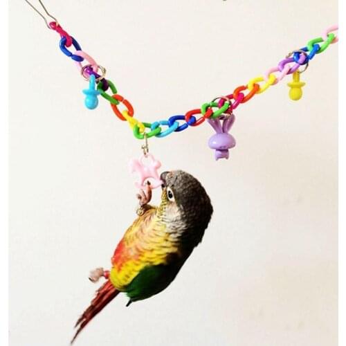 LanLan Colorful Bird Toy Parrot Swing Cage Toy Climbing Toy for Parakeet Cockatiel Budgie Lovebird 35cm