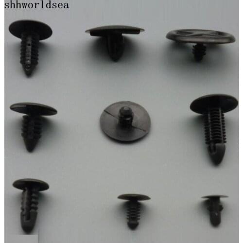Shhworldsea 100pcs auto clip fasteners hood retianer inner fender shield bumper fascia retainer radiator bumper shield retainer