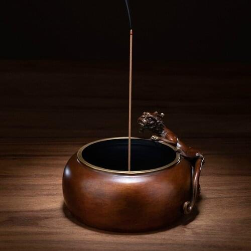 All Copper Ornaments "Lion Incense Burner" All Copper Incense Burner Home Crafts Decorations insence burner tart warmer