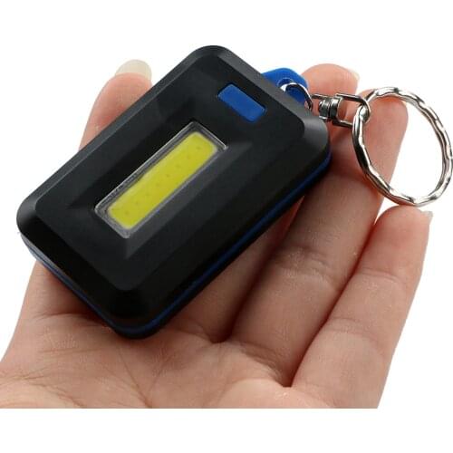 Mini 3Mode Keychain Flashlight Pocket COB LED Work Light Torch Super Brightness White Lamp camping hiking fishing