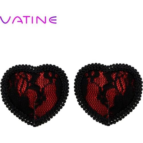 VATINE 1 Pair Chest Stickers Tassels Heart Shape Nipple Covers Backless Bra Pad Breast Petals Lace Sex Toys For Women