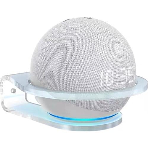 Wall Mount For Echo Dot 4 Acrylic Bracket Wall Mount Stand Holder Space Saving Solution For Smart Speaker Shelf Rack