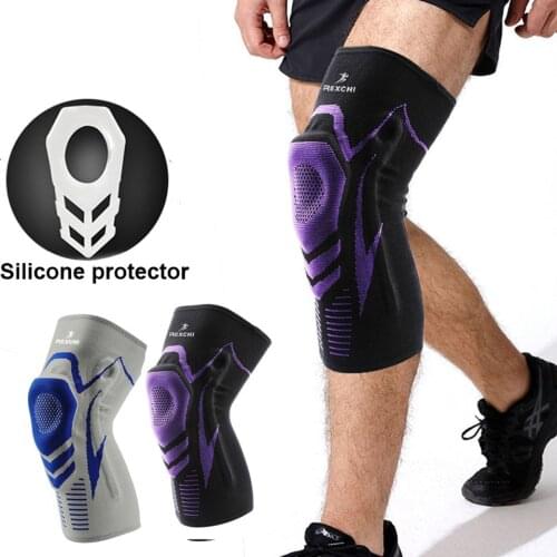 Non-slip Knee Pads with Support Silicone Padded Elastic Kneepad Protective Gear Patella Brace Support Running Basketball