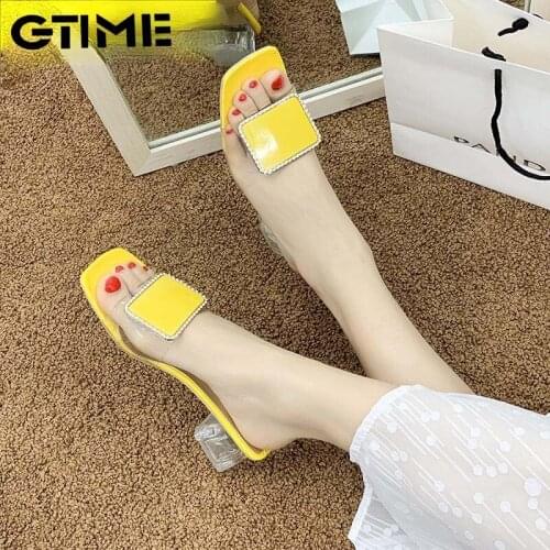 New Women Sandals PVC Jelly Crystal Heel Transparent Women Sexy Clear High Heels Summer Sandals Pumps Shoes Size 34-43#SJPAE-288