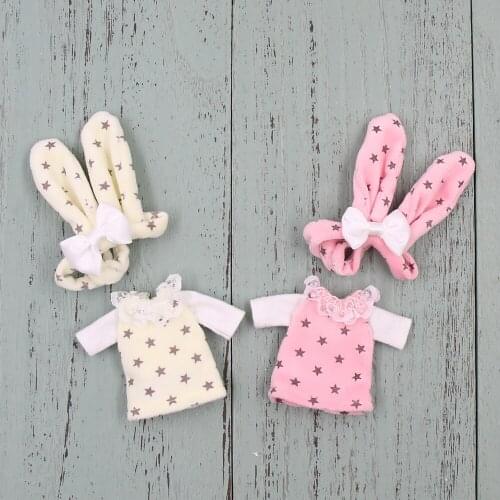 Clothes For 1/8 BJD Middle DODO ob11 doll cute soft suit with headwear high quality soft clothes for 20cm bjd