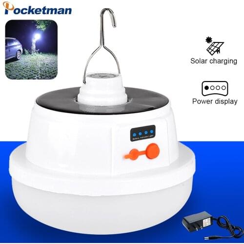 Portable LED Light Rechargeable Solar Power Shed Hang Up Lamp Hook Outdoors Camp Lantern For Family Lighting Camping Fishing