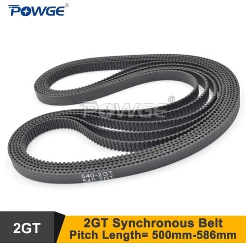 POWGE 494 500 520 524 528 2GT Timing Belt W=6/9mm T=247/250/260/262/264 GT2 Closed-Loop Synchronous Belt 528-2GT 494-2GT