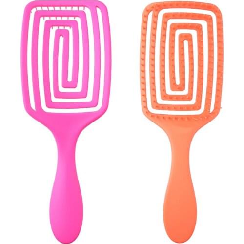 Pro Hollow Women Hair Brush Scalp Massage Comb Salon Dry Wet Hairdressing Styling Tool Hairbrush Massage Brush