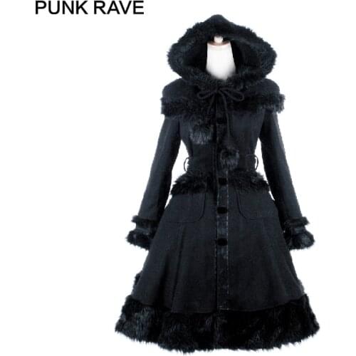 Женские пальто с мехом PUNK RAVE China At AliExpress