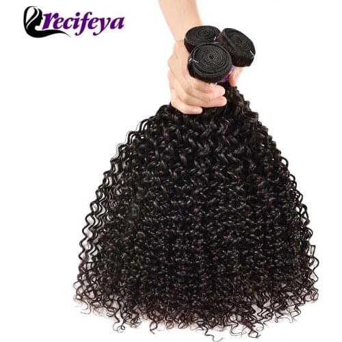 RECIFEYA Raw Indian Hair Bundles Kinky Curly 100% Human Virgin Hair Weaving Wholesale Hair Bundles Extensions For Black Woman