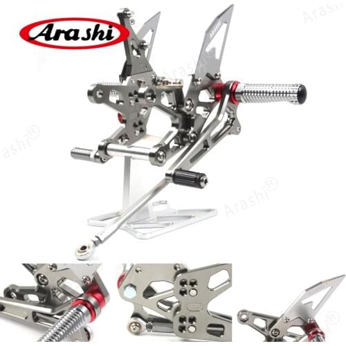 Arashi Adjustable Foot Pegs ZX10R NINJA 2006 2007 CNC Rear Rest Footrest For KAWASAKI ZX-10R Foot Pedals Rest Rearset Aluminum