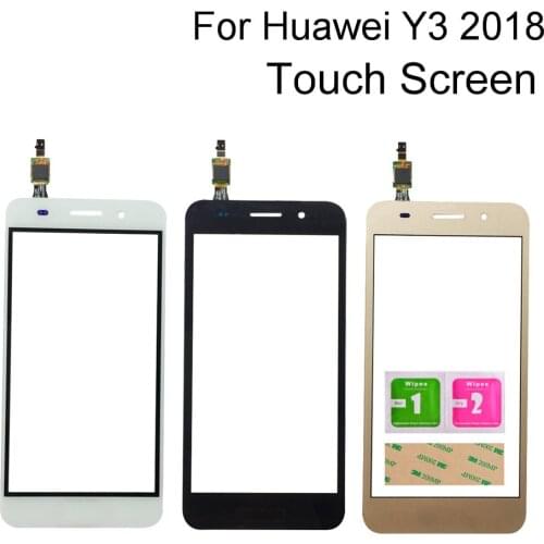 Touch Screen Glass For Huawei Y3 2018 / For Huawei Y5 Lite 2018 Digitizer Panel Sensor Touch Tools 3M Glue Wipes