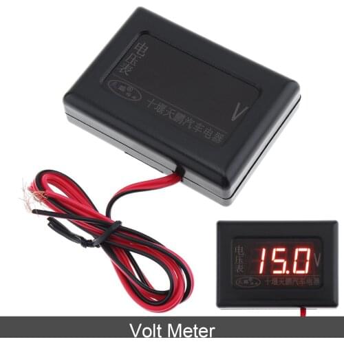 12V / 24V Universal Car Volt Meters Digital Display Anti Shake Volt Gauge with Sensor for Car Truck Motorcycle Automobile