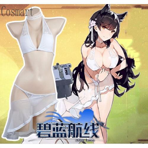 [Stock]Azur Lane Atago Cosplay Costume Bikini Swimsuit Swimwear Sweet Halloween Suit For Women Outfit New