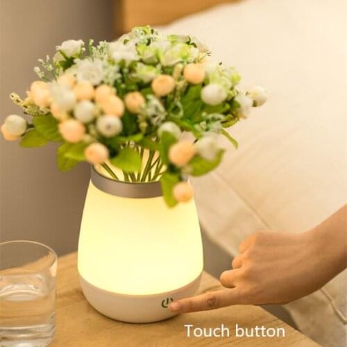 Vase Night Light LED Artificial Flowers And Vases Bedside Lamp Chilrens Night Lamp Wedding Decoration Christmas Decor Gifts