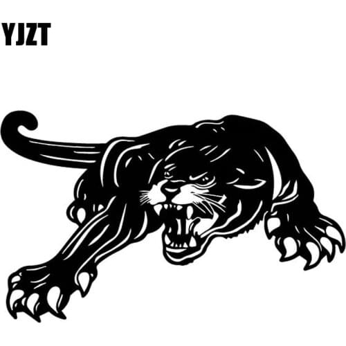 YJZT 18.4CM*11.3CM Ferocious Tiger Individuality Creativity Decor Car Sticker Bumper Vinyl Decal Black/Silver C4-1186
