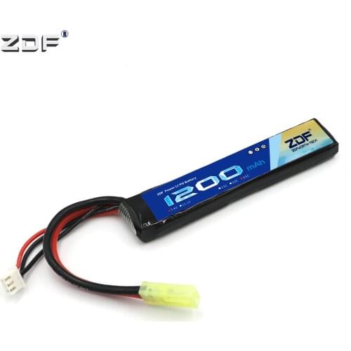 ZDF AirSoft Gun Battery 7.4V 1200mAh 25C Max 50C 2S lipo battery with Tamiya Plug for AKKU Mini Airsoft Gun Battery RC model