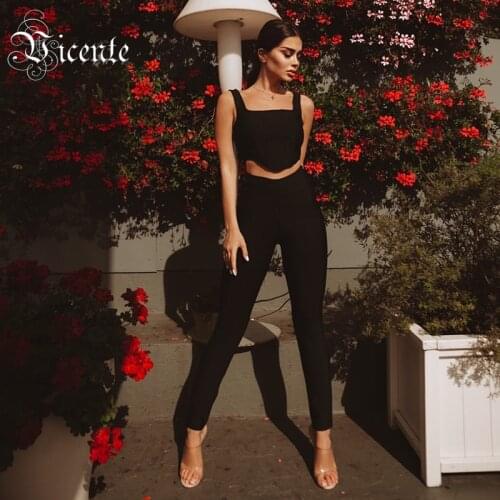 VC All Free Shipping Chic Striped Design Two Pieces Suit Sexy Low Waist Celebrity Party Club Crop Tops Pants Suit