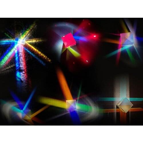 10 PCS Defective Cross Dichroic X-Cube Prism Optical Glass Square Prism RGB Combiner Splitter Party Home Decoration