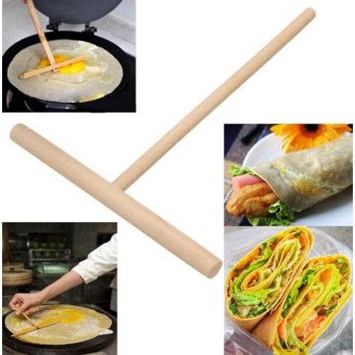 1PC Pancake Batter Spreader Stick Pancake Tool Wooden Home Kitchen Tools Chinese Specialty Crepe Maker OK 0881