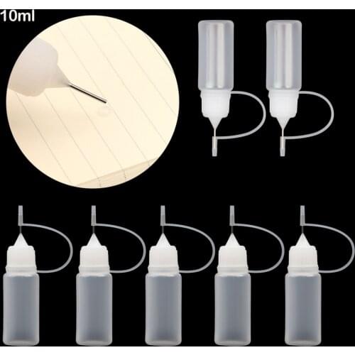 10Pcs 10ML Reusable White Plastic Glue Applicator Needle Squeeze Bottle for Paper Quilling DIY Scrapbooking Paper Craft Tool