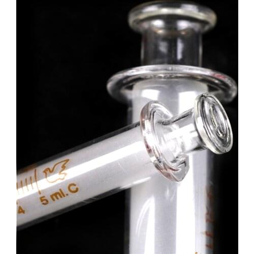 2ML 5ML 10ML Glass Syringe Injector Sampler Dispensing With Ink Chemical Medicine