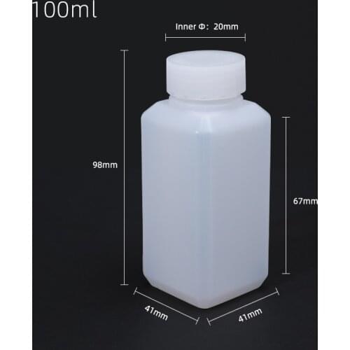 20PCS of 100ML Empty Square bottle for Liquid Lotion Food Grade HDPE container narrow neck storage bottles